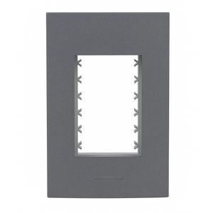 Placa Pro 3 Módulos Com Suporte Inova 4x2 Grafite Alumbra
