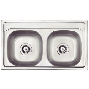 Cuba de Sobrepor Dupla California Inox Pré-Polido 84x48cm Tramontina
