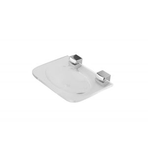 Saboneteira Box Acrílica Cristal Athenas Inox Polido Valle Metais