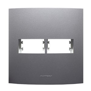 Placa Pro 2 Módulos Com Suporte Inova 4x4 Grafite Alumbra