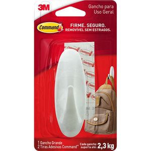 Gancho Adesivo Design Grande Branco Command 3M