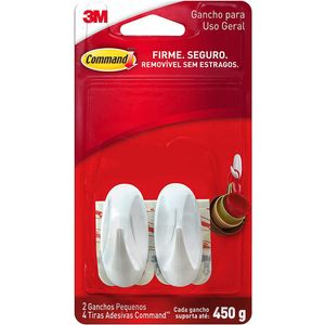 Gancho Adesivo Design Pequeno Branco Command 3M