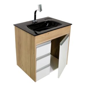 Conjunto Com Cuba Moldada Sonatta 62x45cm Preto Fermar
