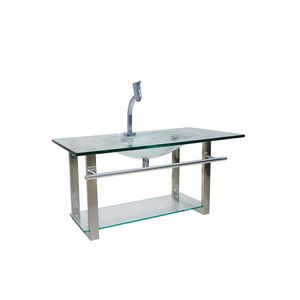 Conjunto Com Cuba Moldada Dubai 80cm Incolor Fermar
