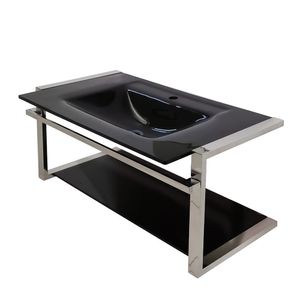 Conjunto Com Cuba Moldada Lisboa 88x50cm Preto Fermar