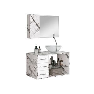 Gabinete 80cm Tamar Carrara/Branco Astral Design