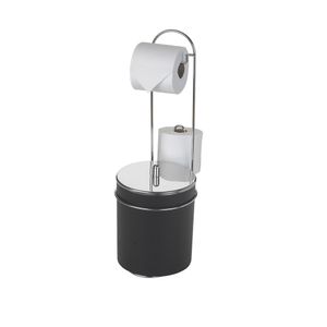 Suporte de Chão Para Papel Higiênico Com Lixeira Inox Arthi