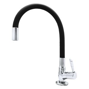 Torneira de Mesa Para Cozinha Bica Móvel Preta Bognar