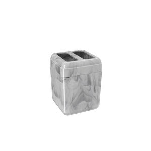 Porta Escova Cube Mármore Branco Coza