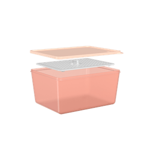 Pote Basic Translúcido C/ Grade Rosa Blush 2,2l Coza