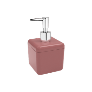 Porta Sabonete Líquido 330ml Cube Rosa Malva Coza