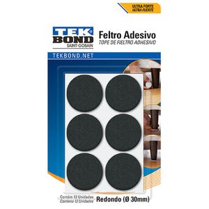 Feltro Redondo Preto 30mm Tek Bond