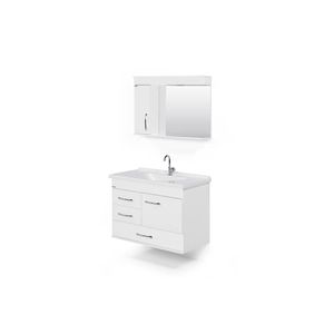 Kit Monaco 3 Peças C/ Espelho Branco AJ Rorato