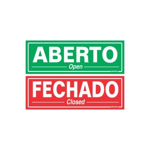 Placa Poliestireno Aberto/Fechado 20x30cm Sinalize