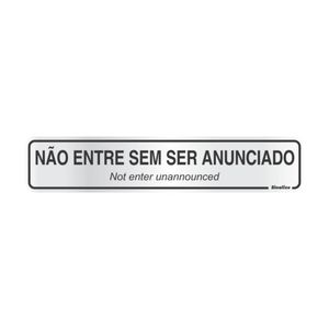 Placa Alumínio Não Entre Sem Ser Anunciado 5x25 Sinalize