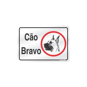 Placa Alumínio Cão bravo 16x23 Sinalize