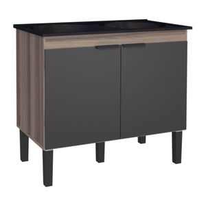 Gabinete de Madeira 95 Flamingo Preto Cozimax