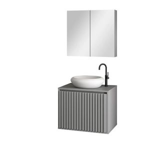 Gabinete Com Tampo Ripado Cinza Astral Design