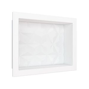 Nicho Mármore Sintético 40x30cm Branco Cozimax