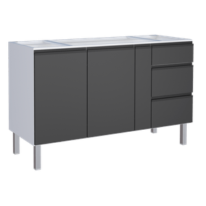 Gabinete Para Pia 150 Gaia Flat Preto Cozimax