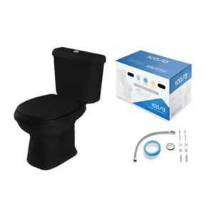 Kit Vaso com Caixa Acoplada Sabatine Preto Icasa