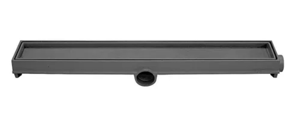 Ralo Linear Oculto Rebaixado Sifonado 60cm Cinza Martelado Gda Fundidos