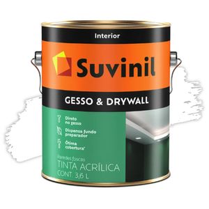 Tinta Acrílica Para Gesso e Drywall Fosco Branco 3,6L Suvinil