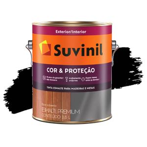 Tinta Esmalte Cor e Proteção Fosco Preto 3,6L Suvinil