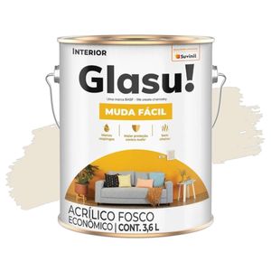 Tinta Acrílica Muda Fácil Gelo Fosco 3,6L Glasu
