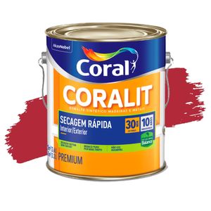 Esmalte Sintético Coralit Secagem Rápida Balance Brilhante Vermelho 3,6L Coral
