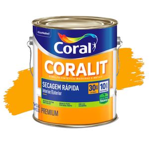 Esmalte Sintético Coralit Secagem Rápida Balance Brilhante Amarelo 3,6L Coral