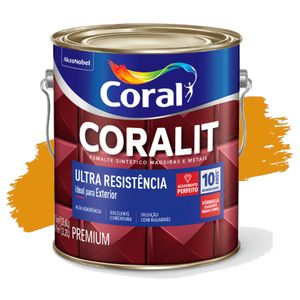 Esmalte Sintético Coralit Ultra Resistência Alto Brilho Amarelo 3,6L Coral