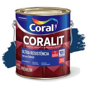 Esmalte Sintético Coralit Ultra Resistência Alto Brilho Azul Del Rey 3,6L Coral