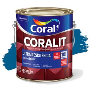 Esmalte Sintético Coralit Ultra Resistência Alto Brilho Azul França 3,6L Coral