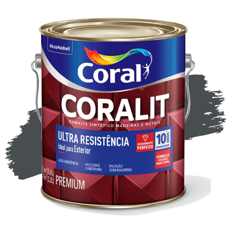 Esmalte-Sintetico-Coralit-Ultra-Resistencia-Alto-Brilho-Cinza-Escuro-36L-Coral