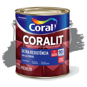 Esmalte Sintético Coralit Ultra Resistência Alto Brilho Cinza Médio 3,6L Coral