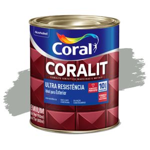 Esmalte Sintético Coralit Ultra Resistência Alto Brilho Alumínio 900ml Coral