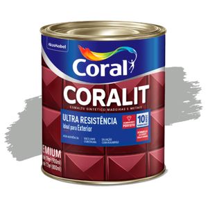 Esmalte Sintético Coralit Ultra Resistência Acetinado Platina 900ml Coral