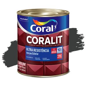 Esmalte Sintético Coralit Ultra Resistência Fosco Preto 900ml Coral