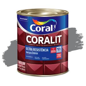 Esmalte Sintético Coralit Ultra Resistência Alto Brilho Cinza Médio 900ml Coral
