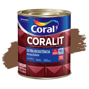 Esmalte Sintético Coralit Ultra Resistência Alto Brilho Marrom Conhaque 900ml Coral
