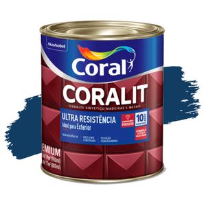 Esmalte Sintético Coralit Ultra Resistência Alto Brilho Azul Del Rey Escuro 900ml Coral