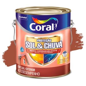 Resina Impermeabilizante Proteção Sol E Chuva Cerâmica Ônix 3,6L Coral