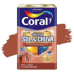 Resina Impermeabilizante Proteção Sol E Chuva Cerâmica Ônix 18L Coral