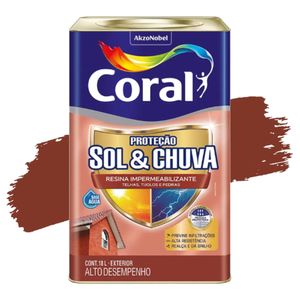 Resina Impermeabilizante Proteção Sol E Chuva Vermelho Óxido 18L Coral