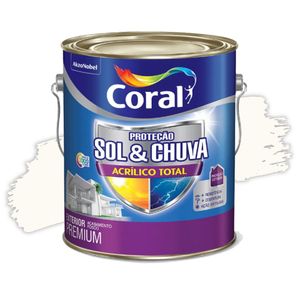 Tinta Proteção Sol e Chuva Acrílico Total Branco 3,6L Coral