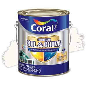 Tinta Proteção Sol e Chuva Acrílico Branco 3,6L Coral