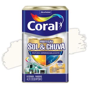 Tinta Proteção Sol e Chuva Acrílico Branco 18L Coral