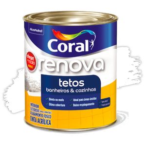 Tinta Acrílica Renova Tetos Fosco Branco 900ml Coral