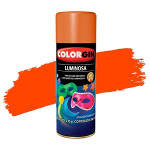 Tinta Spray Luminosa Laranja 350ml Colorgin